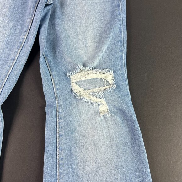 Levi's Jeans Womens 26x30* 726 Flare Mid Rise Blue Faded Distressed Denim Tag 27 - Picture 3 of 16